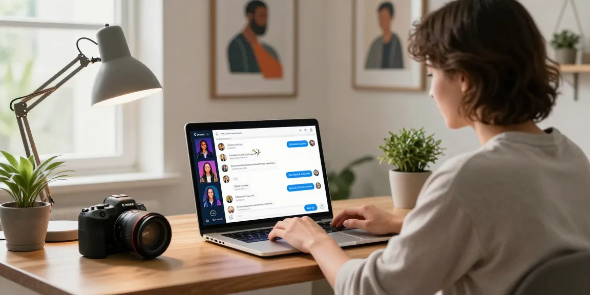 Engaging with NSFW AI in a modern home office environment, showcasing digital interaction.