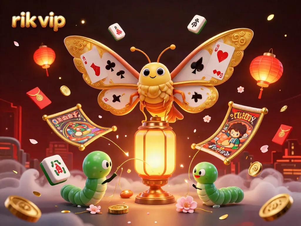 Engage in exhilarating gaming with rik vip, surrounded by vibrant casino-themed visuals and iconic game elements.