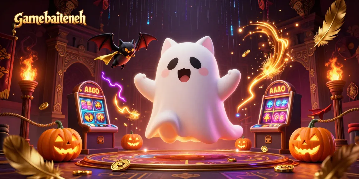 Experience winning strategies with gamebaitienlen in a vibrant haunted casino scene.