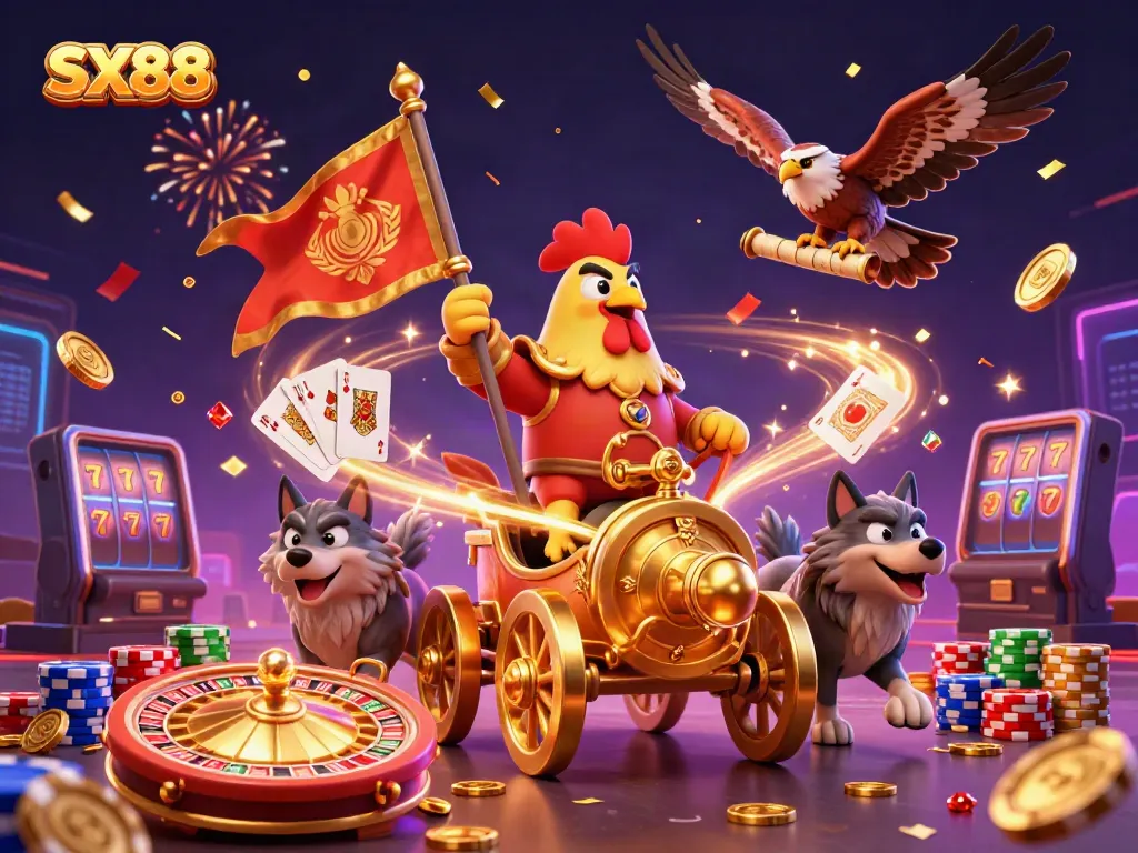 Experience thrilling gameplay at SX88 with dynamic characters and sparkling casino elements.