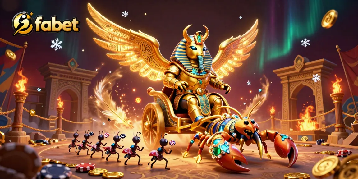 Engage with fabet's thrilling experience as a golden scarab beetle showcases epic online bet adventures.